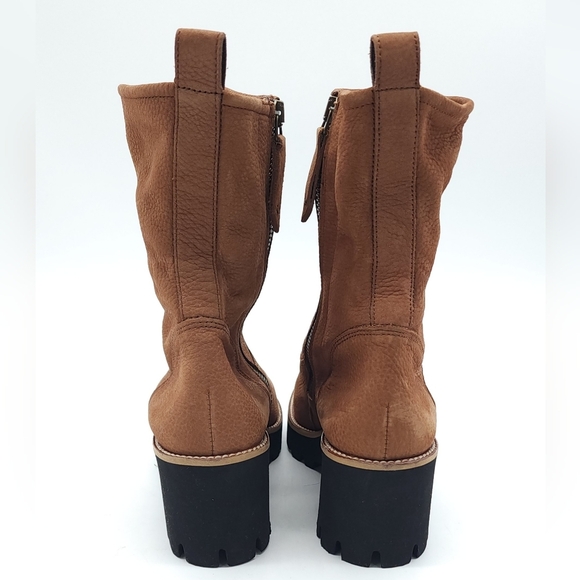 Paul Green NEWBURY Suede Wedge Boot Brown Platform Chunky Lug Sole Size 8.5 - Picture 6 of 9
